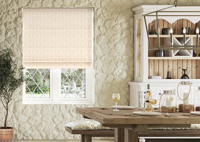 Anodise, White Gold - Motorised Roman Blind - Image 3